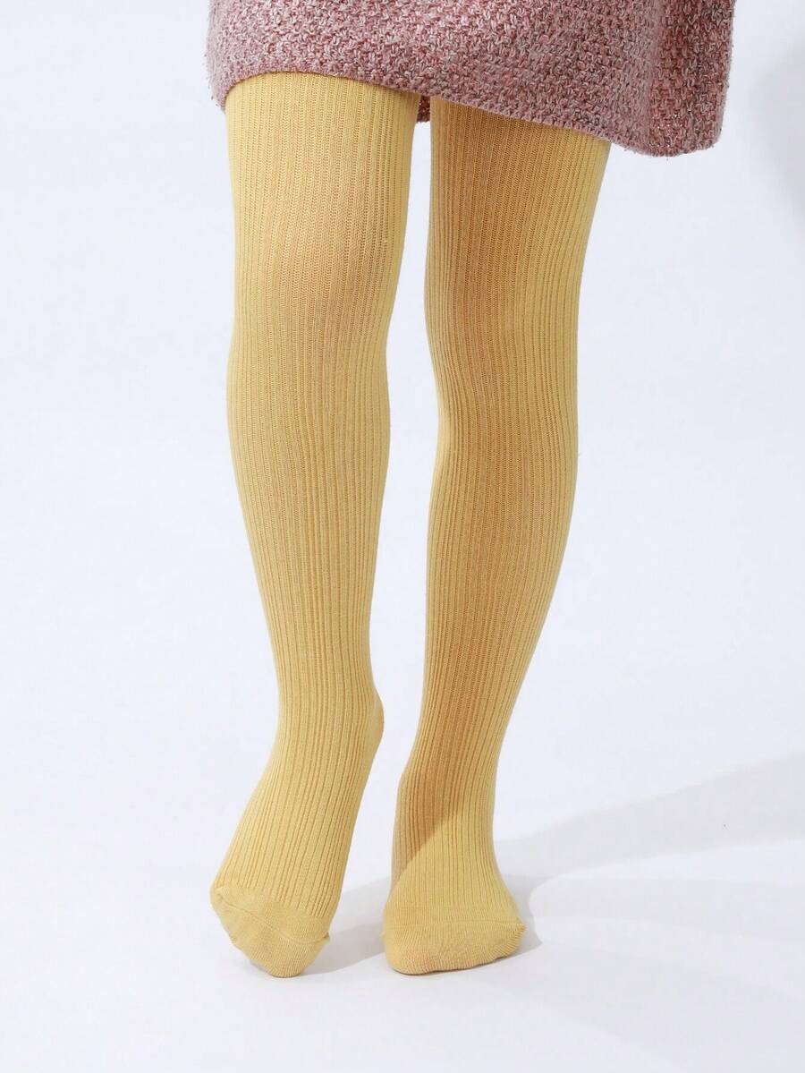 Medias A Rayas Para Niña - Amarillo - Ver 1