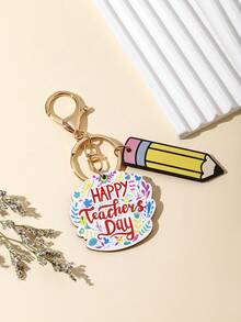 新品可愛鑰匙扣diy手工製作,teacher字母彩虹木牌彩色流蘇鑰匙扣一個,適用於蘋果、鋼筆、書本木質鑰匙掛飾,創意畢業季同學聚會送老師的禮物紀念品,創意禮品,節日禮物,手機汽車配件鑰匙圈 - 彩色 - 查看 2