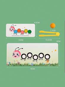 1pc Caterpillar Color-Matching Game Toy Suitable For 2-5 Years Old Kids, Kindergarten Beaded Color Cognition Toy, Montessori Fine Motor Skill Training Toy, Focus Training Early Educational Puzzle Toy. A Gift For Children, Birthday Gift. - Multicolor - View 3
