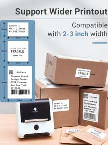 Phomemo 1pc Label Makers- M200 Wireless Label Printer With 1 Roll 40x30mm/ 1.57" X  1.18" Thermal Sticker Label, Sticker Printer For Store Owner, Small Business, Office, Address, Logo, Clothing, Mailing, Business Printer For Phones & PC, Mini Labeler For Barcode, Document, Product Information, Price Tags, Shipping Labels Printing, Label Maker Machine For IOS & Android, Portable Printer For Gift, Fast Printing Inkless Label Makers With 203dpi, Inkless Labeler Support 20-50mm/ 2"- 3" Thermal Label - White - View 5