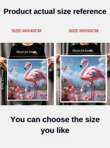 1PC multi size ,flamingo pattern decoration canvas painting, borderless living room wall hanging bedroom dormitory home decoration,  wall art pictures, gifts for her/him - Multicolor - View 3
