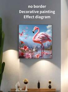 1PC multi size ,flamingo pattern decoration canvas painting, borderless living room wall hanging bedroom dormitory home decoration,  wall art pictures, gifts for her/him - Multicolor - View 2