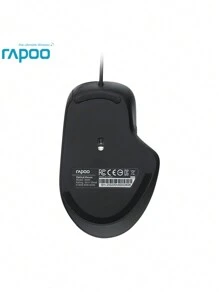 Rapoo 雷柏 N500 黑色有線光電滑鼠,商務辦公即插即用,4 級 Dpi 可調,防滑設計 1.8m 線纜 Usb - 黑色 - 查看 8