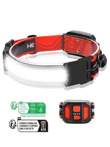 Lámpara De Cabeza Led Cob Recargable Para Correr Y Actividades Al Aire Libre - Naranja - Ver 9