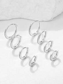 8入組極簡古銅色c型鑽石裝飾耳環,女性聖誕節約會或假期的完美禮物 - 查看 2