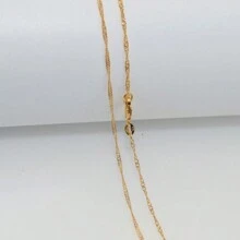 16-30 "Trang Sức 1*2 Mm Mạ Bạc 925 "Sóng Nước" Dây Chuyền Vòng Cổ Mặt Dây - vàng 2mm - Xem 3