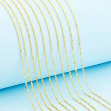 16-30 "Trang Sức 1*2 Mm Mạ Bạc 925 "Sóng Nước" Dây Chuyền Vòng Cổ Mặt Dây - vàng 2mm - Xem 4