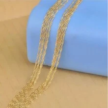 16-30 "Trang Sức 1*2 Mm Mạ Bạc 925 "Sóng Nước" Dây Chuyền Vòng Cổ Mặt Dây - vàng 2mm - Xem 5