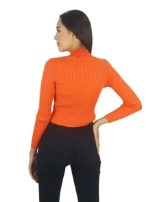 SUETER PARA MUJER MODERNO CORTO CON DISEÑO - Naranja - Ver 3