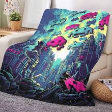 1入組柔軟的遊戲圖案數字印花法蘭絨毯,柔軟溫暖的毯子,適合送給男孩、兒子、孫子、兄弟,可作為家居休閒、空調、午睡毯、感恩節禮物,聖誕節禮物 - 彩色 - 查看 3