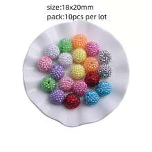 18x20mm 10 Stück Chunky runde bunte Harz Strass Kugelperlen für Bubblegum Halsketten Schmuck - Verschiedenfarbig - Übersicht 20