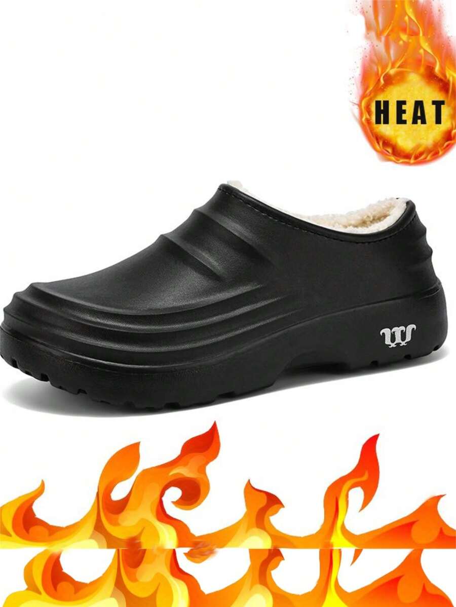 大尺碼女/男專業主廚飯店餐廳服務工作安全鞋冬秋季戶外活動保暖舒適防滑防污防油防水尺寸4~13.5 - 黑色 - 查看 1