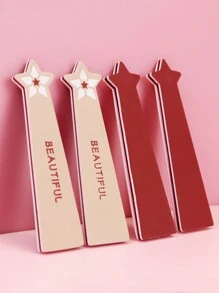 ziri 4 件装圣诞主题双面指甲锉/抛光器，适用于天然指甲、美甲工具 - 彩色 - 查看 2