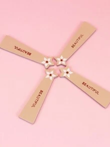 ziri 4 件装圣诞主题双面指甲锉/抛光器，适用于天然指甲、美甲工具 - 彩色 - 查看 3