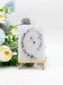 1pc Floral Silicone Stamp For Diy Card Making - Clear - View 1
