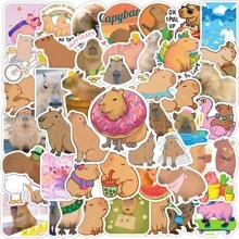 50pcs New Style Cartoon Capybara Graffiti Stickers For Phone Case, Skateboard, Travel Luggage Waterproof Stickers - Cute capybara - View 1