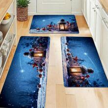 1 件聖誕樹、雪花和星空圖案地墊,適合節日裝飾、園藝裝飾、門口、花園、抗疲勞、浴室、廚房。有多種尺寸可供選擇。 - 彩色 - 查看 7