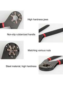 6/8 Inches Hex Angle Live Wrench, Adjustable Torque Wrench, Open Repair Disassembly Tool, Magic Wrench, Multifunctional Adjustable Torque Wrench, Suitable For Electricians, Mechanical, Motorcycle, Bicycle, And Household Maintenance Tools. - Black - View 6