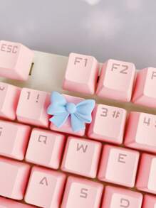 1個樹脂製蝴蝶結設計的十字軸機械鍵盤鍵帽 - 藍色 - 查看 2