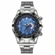 1枚時尚男士鋼帶手錶,休閒商務機械手錶,英式商務男士手錶 - 銀色 - 查看 7