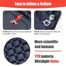 露營睡墊,超輕便露營睡墊,帶枕頭和內置腳踏氣泵,可充氣睡墊,便攜和緊湊,適用於露營背包旅行徒步旅行(綠色)