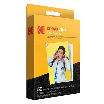 Kodak Premium 2" X 3" Sticky-Backed Zink Photo Paper (50 Sheets), Compatible With Smile And Step Instant Cameras And Instant Printers!