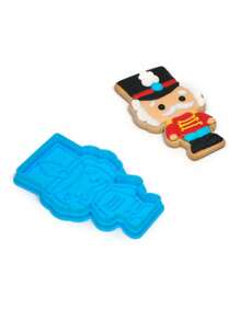 "Christmas Nutcracker Soldier" Cookie Cutter With Template - Blue - View 7