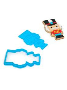 "Christmas Nutcracker Soldier" Cookie Cutter With Template - Blue - View 2