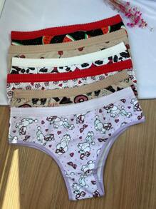 6入組舒適棉質高腰內褲套裝 - 彩色 - 查看 2