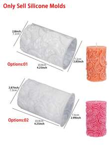 1 Khuôn nến thơm hình trụ bướm hoa hồng bằng silicon DIY Đồ thủ công mỹ nghệ Làm nến Khuôn xà phòng thạch cao Dụng cụ trang trí nhà cửa - Khuôn nến trụ cột - Xem 2