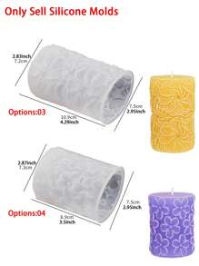 1 Khuôn nến thơm hình trụ bướm hoa hồng bằng silicon DIY Đồ thủ công mỹ nghệ Làm nến Khuôn xà phòng thạch cao Dụng cụ trang trí nhà cửa - Khuôn nến trụ cột - Xem 3