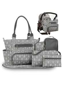 7件套婴儿车包、单肩包、手提包、多功能大容量尿布包，适合妈妈和宝宝