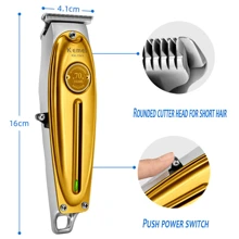 KEMEI Điện lực Tông đơ cắt tóc Với Dầu Đầu , Tóc chuyên nghiệp Máy cắt , Năng lượng cao , Màn hình LCD Với Đẩy Thiết bị - Vàng - Xem 3