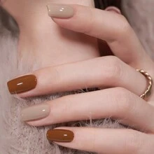 1 Bottle 15ml Red-Brown Gel Nail Polish, Removable Glitter Gel Nail Polish, Suitable For All Seasons - DIY Home Manicure Salon - 鏽棕色 - 查看 3