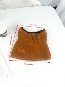 1pc Winter Wind And Dust Mask Thermal Lined Warm Ear Protection And Face Scarf Three-In-One Ski Electric Car Anti-Cold Riding Scarf - Coffee Brown - View 3