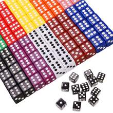 100 件游戏骰子套装，10 色方角骰子，带储物袋，适合玩 Tenzi、Yahtzee、Bunco 或数学教学游戏 - 彩色 - 查看 7