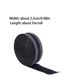 1捲5m自粘褲褶貼款短褲口熨縮褶邊帶,適用於褲、牛仔褲、服裝、短裙、diy縫紉布料 - 黑色 - 查看 4