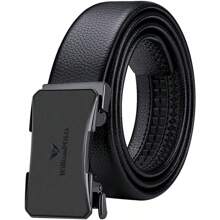 Thắt lưng da nam WilliamPOLO có khóa tự động bằng hợp kim kẽm, cảm giác tối giản cao cấp, phong cách công sở thường ngày đa năng, chiều dài có thể điều chỉnh - màu súng - Xem 12