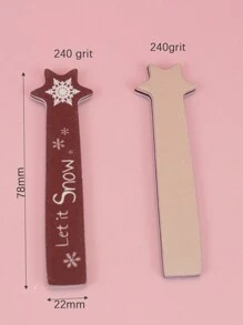 4入組聖誕主題雙面240砂紙海綿甲板檔,適用於天然與假指甲 - 彩色 - 查看 5