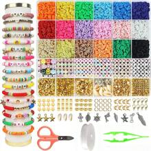 4600 件粘土珠手链制作套件，Preppy Friendship 扁平聚合物 Heishi 珠首饰套件，带饰物和弹性绳，女孩工艺品礼品套装，粘土珠首饰制作手链套件，扁平圆形聚合物 Heishi 粘土珠，带吊坠和跳环字母珠，用于手链项链耳环 DIY 工艺品，女孩珠子，手链，手链>制作 - 彩色 - 查看 1