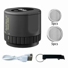 1入組電動真空封口機套件,可用於食品真空保鮮,帶有led屏幕的集成瓶口密封機,寬口常規口瓶密封機包括10個瓶蓋-黑色 - 黑色 - 查看 5