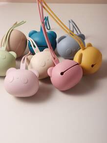 1pc Baby Silicone Pacifier Case, Cartoon Panda Shaped Pacifier Storage Box - Beige - View 3