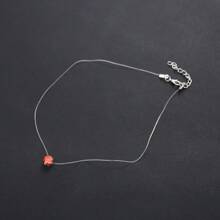 1pc Transparent Fishing Line Chain Statement Necklace With Cubic Zirconia - Solitaire - View 14