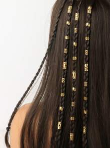 40 piezas Juego de anillos para el cabello en tono dorado, pasadores para el cabello de estilo veraniego y vacaciones, accesorios para el cabello, decoración para trenzas, adecuados para la calle, fiestas, Halloween, gótico, Y2K, otoño, estilo bohemio - Dorado - Ver 6