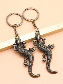 2 Piezas De Llaveros Colgantes En Forma De Lagarto - Bronce - Ver 2