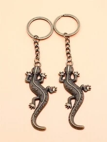 2 Piezas De Llaveros Colgantes En Forma De Lagarto - Bronce - Ver 1