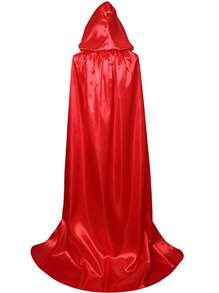 1件聖誕裝成人斗篷服裝，聖誕老人斗篷男女通用紅色斗篷