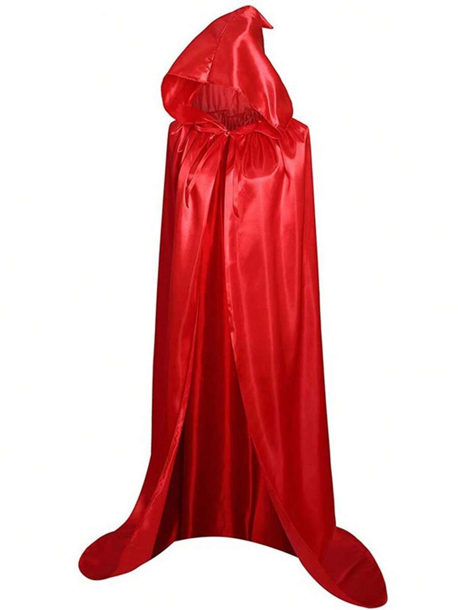 1件聖誕裝成人斗篷服裝，聖誕老人斗篷男女通用紅色斗篷