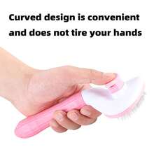 塑膠貓狗去毛刷,自動除毛,細針清潔梳,藍色 1 - 藍色 - 查看 5