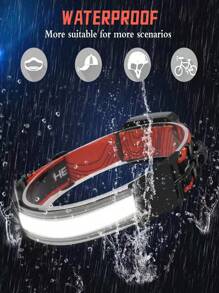 Lámpara De Cabeza Led Cob Recargable Para Correr Y Actividades Al Aire Libre - Naranja - Ver 8